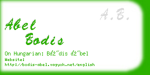 abel bodis business card